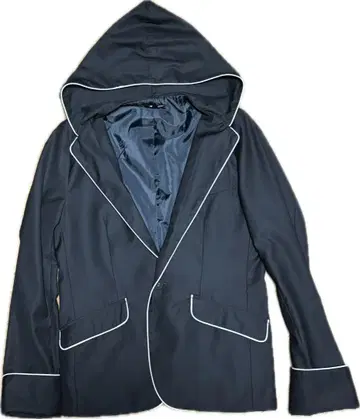 00s archive y2k 파이핑 테일러드 자켓 후드 부착