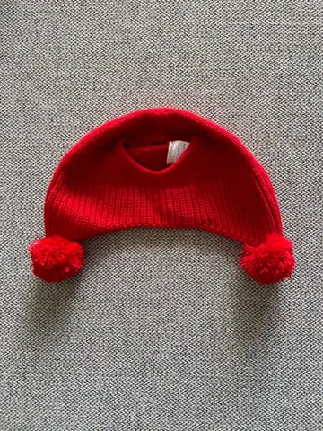 LOVOT 공식 폼폼 니트 모자 ( 레드 )