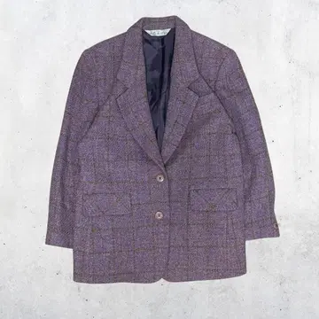00년대 빈티지 보라색 트위드 자켓
