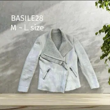 BASILE28 보아 시어링 가죽 아우터 라이더 자켓