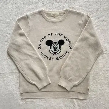 새상품급 그로브 미키마우스 니트 스웨터 화이트 아이보리 M