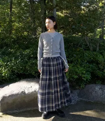bargiee 체크 롱 스커트 ( 프로필 필독 )