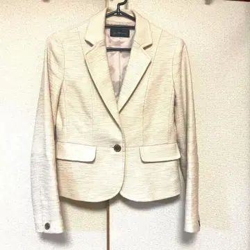 미사용 green label relaxing 아이보리 트위드 자켓