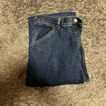 다크 블루 스트레이트 데님 팬츠