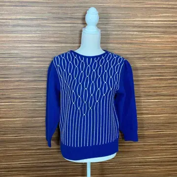 ALPHA GAZIN 니트 XL 사이즈 상당 파랑 블루 긴팔 장식