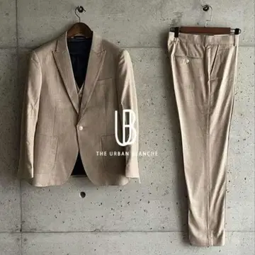 새상품급 어반 블랑 턱시도 쓰리피스 셋업 나비 넥타이