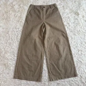 비어즐리 코튼 배기 팬츠 카키 프리 사이즈 린넨