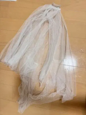 웨딩 베일 펄 장식 롱