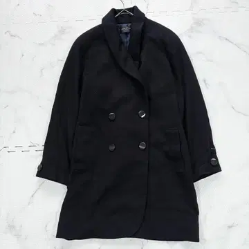 인기 캐시미어 100% 더블 코트 소매 택 L 네이비