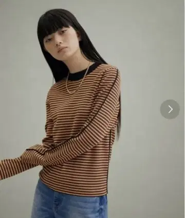 [ ADAM ET ROPE' ] 보더 니트 상의