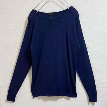 에스트네이션 티셔츠 네이비 크루넥 코튼 풀오버