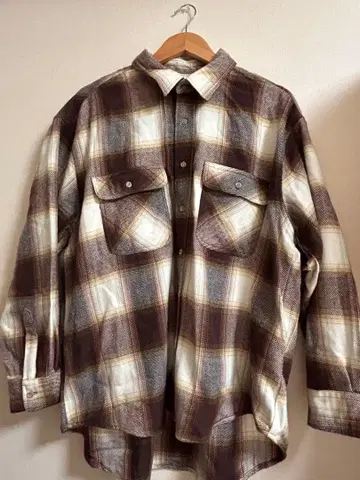 MARTEL 브라운 계열 체크 플란넬 셔츠 4L