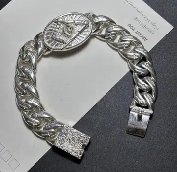 [재고 한정] 새상품 빈티지 호루스의 눈 각인 실버 도금 팔찌