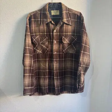 70s JC Penney Montgomery Ward 울 체크 셔츠