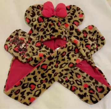 디즈니 미니 레오파드 무늬 머플러 캡
