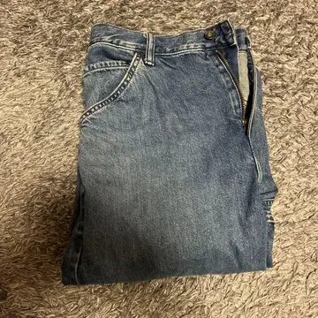 블루 스트레이트 데님 팬츠