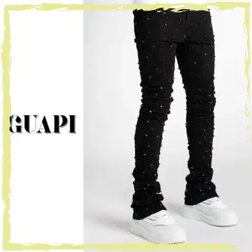[신상] 초레어 GUAPI BLACK EMBELLISHED 플레어 데님