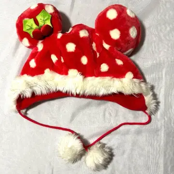 팬캡 미니 마우스 도트 크리스마스