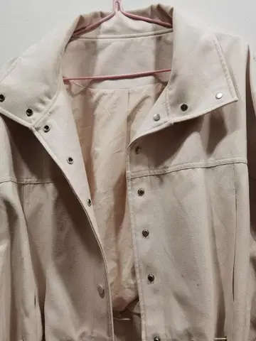 크림색 숏 기장 자켓 S