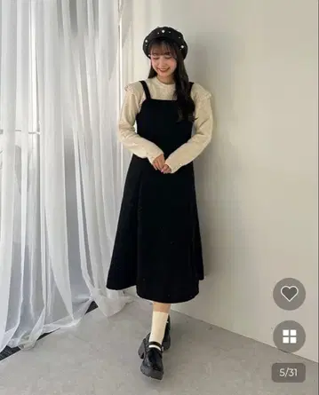 nugu 트위드 리본 슬리브리스 원피스 nyom