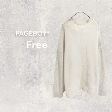 [ 새상품급 ] 페이지 보이 니트 스웨터 긴팔 크루넥 복슬복슬 넉넉한