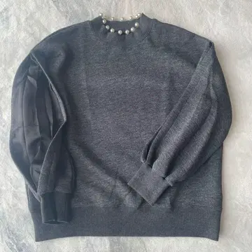 새상품급 DIARIUM 펄 장식 다크 그레이 맨투맨 트레이닝복 M 사이즈