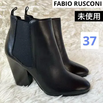 미사용 FABIO RUSCONI 사이드 고어 부츠 23.5cm 블랙