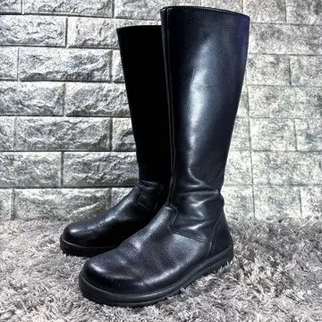 컨디션 최상 버켄스탁 퍼 사이드 지퍼 롱 부츠 블랙