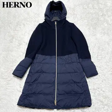 초인기! 새상품급 HERNO 헬노 롱다운 코트 네이비 40호