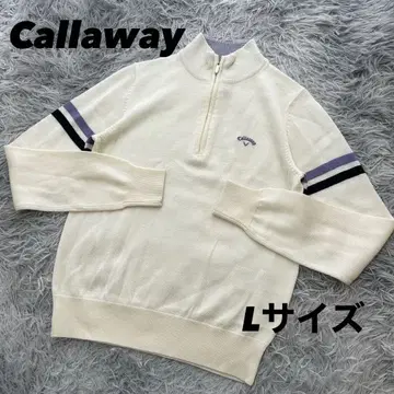 캘러웨이 니트 스웨터 하프 지퍼 울 혼방 L 사이즈