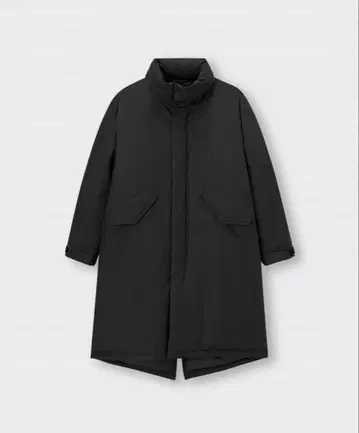 히트 패디드 모즈 코트 블랙