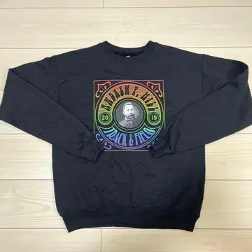 Hanes 블랙 맨투맨 S/PCH 헤인즈 프린트 맨투맨