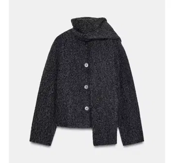 [ 새상품 ] ZARA 부클 스카프 포함 숏코트