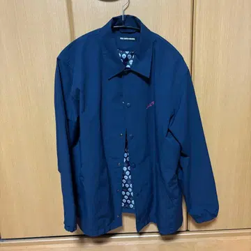 네이비 나일론 자켓 버튼 프론트