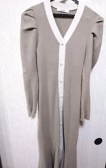 SNIDEL 베이지 리브 니트 원피스