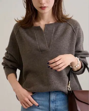 23AW 프레임워크 미들 게이지 천축 헨리 풀오버 니트 울 고급