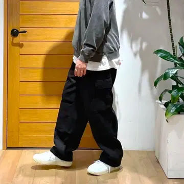 새상품급 [ BAYFLOW ] 코듀로이 카고 팬츠 블랙 L 사이즈