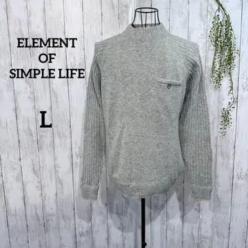 엘리먼트 오브 심플 라이프 스웨터 L 캐시미어 실크 혼합 고급 그레이
