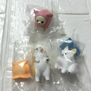 치와와구라시 가챠 화이트 폰&크림 크림 3종 세트