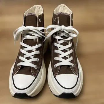 CONVERSE 통굽 하이컷 스니커즈 /24cm 브라운