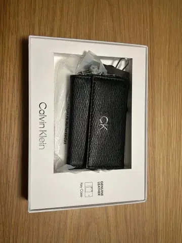 캘빈 클라인 천연 가죽 키케이스 블랙