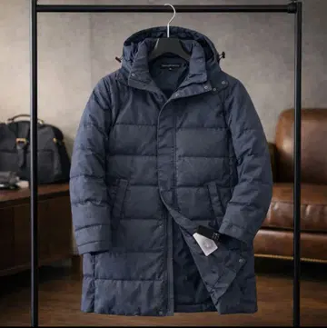 새상품 타카시마야 기모 울라이크 퀼팅 후드 다운 코트 3L 네이비