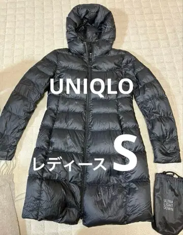 UNIQLO 유니클로 울트라 라이트 다운 후디드 코트 S 블랙