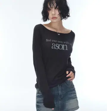 ason LETTERING LONG SLEEVE 티셔츠
