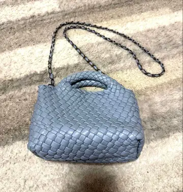 뜨개질 가죽 체인 미니백