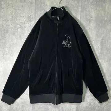 벨로아 자수 블루종 충전솜 퀼팅 블랙 모노톤