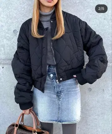 yenna 퀼팅 숏 블루종