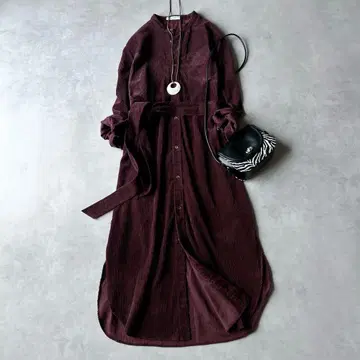 정가 2.6만 투모로우랜드 맥피 소프트 코듀로이 셔츠 원피스