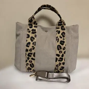 러셋 레오파드 핸들 미니 토트백