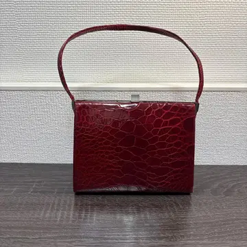 레어 고품질 가죽 거북이 핸드백 레드